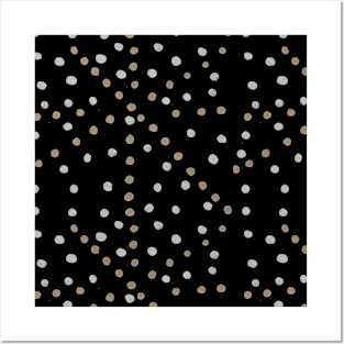 Black and Gold Polka Dots Posters and Art